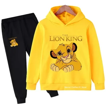 Детская одежда The Lion, Комплекты из 2 предметов для девочек, Одежда для мальчиков, толстовки Simba, топ + брюки, детский костюм, спортивный костюм, спортивная одежда