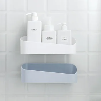 Ванная комната, крепкая паста, настенная пластиковая полка для хранения без перфорации, геометрическая форма, полка для хранения в ванной