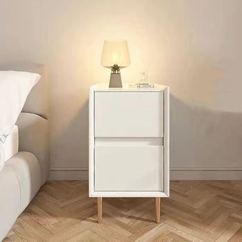 Итальянские Узкие прикроватные тумбочки Kawaii Современный Белый Узкий дизайн мини-прикроватной тумбочки Небольшой ящик для хранения Низкая мебель для спальни