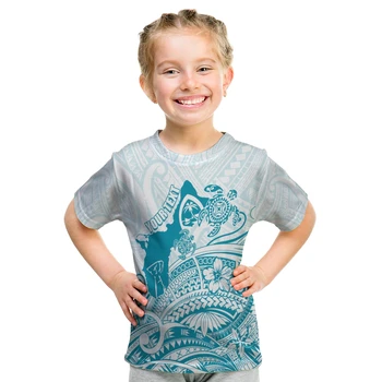 Индивидуальная футболка Guam Kid с изображением океана и черепахи, простая детская одежда, Летняя футболка с 3D-принтом с коротким рукавом, футболки для мальчиков и девочек