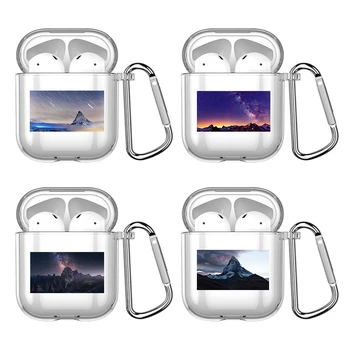 Эстетичный Чехол в стиле Ретро Moon Snow Mountain Для Apple Airpods 1 или 2, Противоударный Чехол Для AirPods 3 Pro Pro2, Прозрачные Наушники
