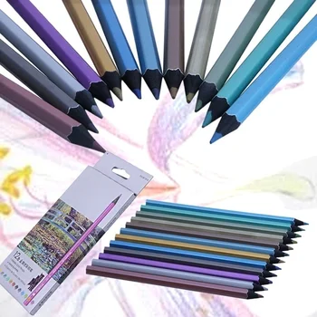 Профессиональные Металлические нетоксичные карандаши для рисования 6/12 цветов, Ручки для рисования эскизов