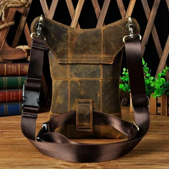 Дизайн из натуральной кожи крупного рогатого скота, мужская сумка через плечо, органайзер для кофе, поясной ремень, сумка для ног, чехол для планшета 211-11 1