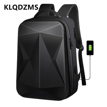 Дорожный рюкзак KLQDZMS, новая мужская водонепроницаемая сумка через плечо из АБС-пластика большой емкости с твердым корпусом, сумка для ноутбука, школьная сумка для зарядки через USB