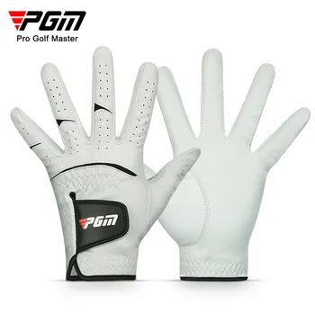 Перчатки для гольфа из Натуральной Кожи PGM Для Игры в Гольф Одной Рукой Правой Левой Мужские Дышащие Нескользящие Носимые Перчатки Из Натуральной Овчины ST025
