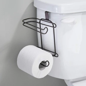 Металлический компактный держатель для рулона туалетной бумаги, подвешенный над бачком, и диспенсер для экономии места при хранении в ванной. 3