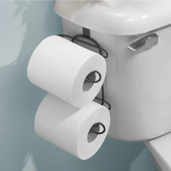 Металлический компактный держатель для рулона туалетной бумаги, подвешенный над бачком, и диспенсер для экономии места при хранении в ванной. 4