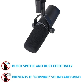 2 шт. Ветровое стекло для микрофона Shure SM7B, крышка фильтра, Губчатая пена для шумоподавления, Запасные части и аксессуары для микрофона SM7B 2