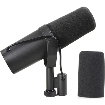2 шт. Ветровое стекло для микрофона Shure SM7B, крышка фильтра, Губчатая пена для шумоподавления, Запасные части и аксессуары для микрофона SM7B 4