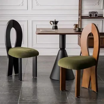 Высококачественный обеденный стул из массива дерева с мягкой спинкой в скандинавском стиле, современный простой стул, Удобный дизайнерский стул для ресторана, туалетный столик для спальни