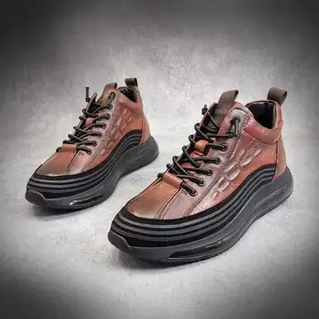 2023 Мужская вулканизированная обувь, повседневные кроссовки, модный Роскошный Крокодиловый принт, Комфортная спортивная мужская обувь на платформе Tenis Masculino