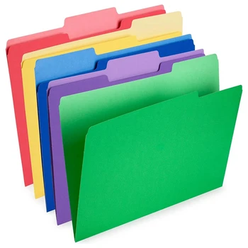 30 упаковок цветных папок для файлов, цветные папки для файлов размером с букву (8,5 X 11 дюймов, 1/3 вырезанных язычков, 5 цветов)