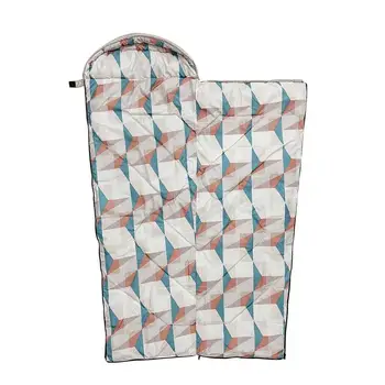 Спальный мешок-конверт с капюшоном, пуховый спальный мешок для взрослых, хлопковый Сверхлегкий спальный мешок для кемпинга с мешком