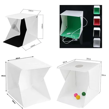 Портативный складной студийный рассеивающий софтбокс со светодиодной подсветкой Черно-белый фон для фотосъемки Коробка для фотостудии