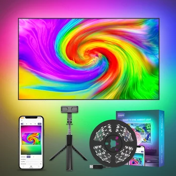 Светодиодная подсветка COOLO Ambient TV со светодиодной лентой для синхронизации приложений с камерой телефона, синхронизация цвета с экраном Работает со всеми телевизионными приложениями