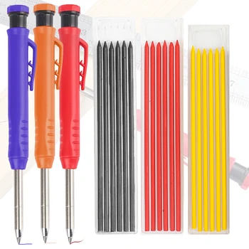 В набор твердых плотницких карандашей с точилкой входят механические карандаши, строительный карандаш для деревообработки, маркер с длинным носиком