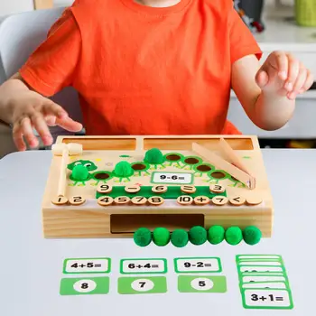 Деревянная математическая игрушка для счета, обучающая игра для дошкольников, игра на сложение и вычитание, детские учебные пособия для 3, 4, 5, 6-летних девочек и мальчиков 1