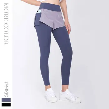Штаны для йоги и бега с шортами, женские спортивные брюки, Спортивные штаны, леггинсы, спортивные штаны для фитнеса, быстросохнущие тренировочные брюки с эластичной резинкой на талии,