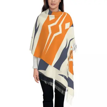 Стильный шарф с кисточками Fulcrum Асока Тано, Женские зимние Осенние теплые шали, обертывания, женские шарфы из телешоу 