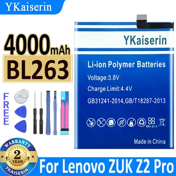 YKaiserin 4000 мАч BL263 BL 263 Аккумулятор Для Lenovo ZUK Z2 Pro Z2Pro Z2121 Замена Аккумуляторов Мобильного Телефона + Бесплатные Инструменты