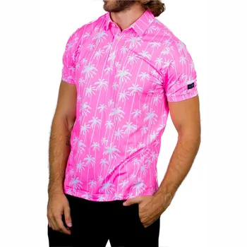 Мужская рубашка Sunday Swagger Golf Polo, летние пляжные футболки с коротким рукавом, повседневные топы с принтом, спортивная футболка для гольфа UPF 50 + UV