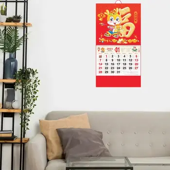 Китайский Новогодний календарь на 2024 год В китайском стиле, Декоративный Красный Календарь, Подвеска, Год Дракона, Подвесной календарь для дома 2