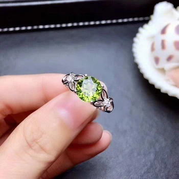 Оригинальный дизайн, зеленый кристалл, граненый, блестящая бабочка, открывающееся регулируемое кольцо, легкое роскошное очарование, женские серебряные украшения 0