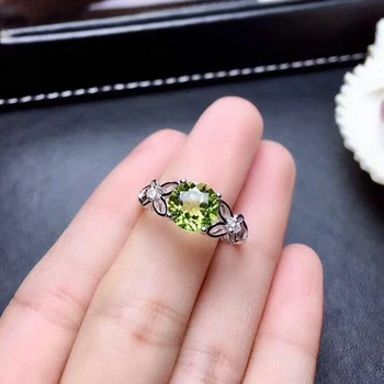 Оригинальный дизайн, зеленый кристалл, граненый, блестящая бабочка, открывающееся регулируемое кольцо, легкое роскошное очарование, женские серебряные украшения 2