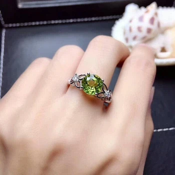 Оригинальный дизайн, зеленый кристалл, граненый, блестящая бабочка, открывающееся регулируемое кольцо, легкое роскошное очарование, женские серебряные украшения 3