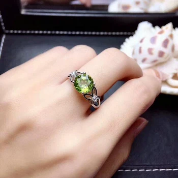 Оригинальный дизайн, зеленый кристалл, граненый, блестящая бабочка, открывающееся регулируемое кольцо, легкое роскошное очарование, женские серебряные украшения 4