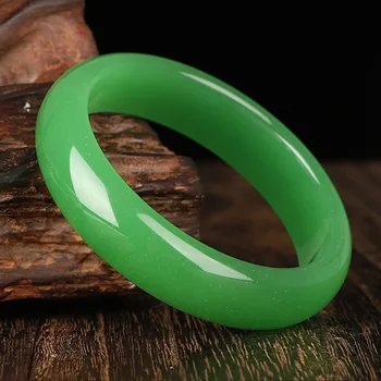 Яблочно-зеленый Нефритовый Браслет из нефритового камня, полный зеленого льда, Модный Универсальный браслет