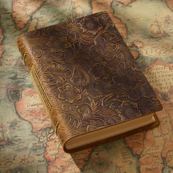 Винтажный блокнот для дневника, творческий блокнот, кожаный блокнот для эскизов ручной работы, книга из воловьей кожи