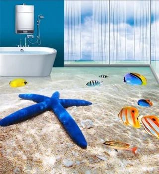beibehang Бесплатная доставка 3D напольная плитка на заказ настенная плитка обои для ванной пляж 3D настенные обои фреска