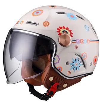 BEON B122 Ретро мотоциклетный шлем с открытым лицом, с двумя линзами, винтажный Мото шлем Casco Capacete Helmets 1