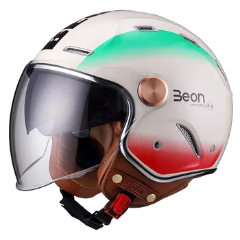 BEON B122 Ретро мотоциклетный шлем с открытым лицом, с двумя линзами, винтажный Мото шлем Casco Capacete Helmets 3
