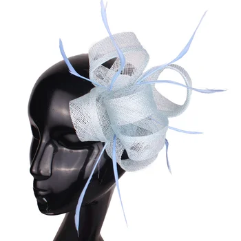 Женские Модистки Sinamay Fascinator с морозным бантом, заколки для волос, свадебные головные уборы для свадебных гонок, женские аксессуары для волос