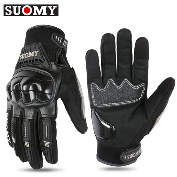 SUOMY Летние мотоциклетные перчатки Нескользящая перчатка для мотокросса с сенсорным экраном, дышащий ПВХ, защита пальцев на костяшках, износостойкость