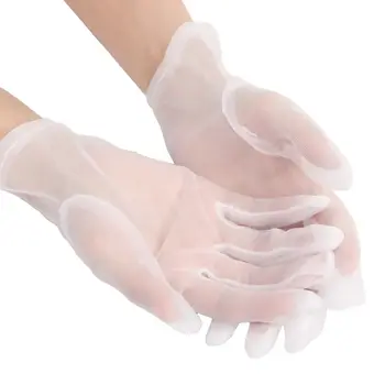 Сексуальные ультратонкие черные Белые короткие перчатки из искусственного шелка для девочек, перчатки для оперы, перчатки для пальцев, сетка