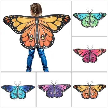 Детская накидка с крыльями бабочки, Шаль Феи для девочек, Маскарадный костюм в подарок