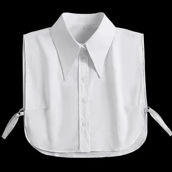 Украшение на день рождения для девочки Рубашка с поддельным воротником и съемным креплением Блузка Накладные белые женские 5