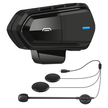 2X Микрофон внутренней связи для мотоцикла B35, Bluetooth 5.0, гарнитура для шлема, переговорное устройство, FM-радио, качество звука HI-FI, Siri Black