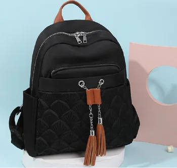 Корейская мода Дизайн кисточек Двойные сумки через плечо Женский Дорожный рюкзак большой емкости Школьная сумка Водонепроницаемый Оксфордский рюкзак
