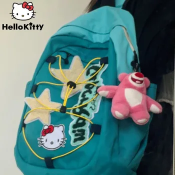 Sanrio Hello Kitty Мультфильм Аниме Рюкзак Y2k Студенческий Большой емкости для хранения Школьный рюкзак Женская мода в американском стиле
