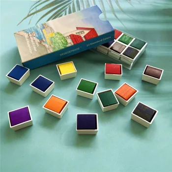 12 цветов Однотонных акварельных красок с перламутровым металлическим блеском, неоновые принадлежности для нейл-арта, набор красок для школьных канцелярских принадлежностей 3