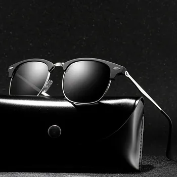 Поляризованные солнцезащитные очки в полукадровой оправе Солнцезащитные очки известного бренда Polaroid Солнцезащитные очки Retro Feminino для женщин и мужчин UV400