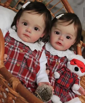 Реалистичный набор кукол-близнецов Reborn для девочек -силиконовая кукла-игрушка для девочек, 60 см
