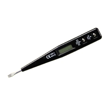 Цифровой тестовый карандаш, отвертка, датчик светового напряжения, детектор AC/DC 12-220V, электрическая тестовая ручка, вольтметр, черный
