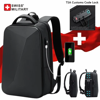 Швейцарский военный бренд, рюкзак для ноутбука, противоугонный, водонепроницаемый, повседневный рюкзак, USB-зарядка, мужская деловая дорожная сумка, рюкзак Mochila