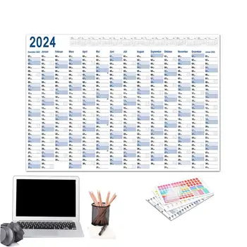 Большой Годовой Календарь на 2024 год Круглый Год Большой Календарь Календарь На Весь Год Календарь на 365 Дней Большой Плакатный Календарь Для