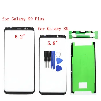 для Samsung Galaxy S9 G960 Сенсорный Экран S9 Plus G965 Переднее Стекло Сенсорная Панель Крышка Передняя Внешняя Стеклянная Линза Запасные Части + Клей 3 м